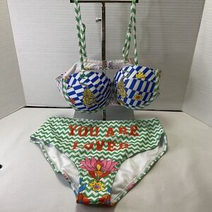 TFY collection bikini size Small Push Up High‎ Leg Chevron Tiger